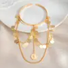 Colección de Pulseras de Brazo, Pulseras Abiertas Metálicas con Flor y Borla Transfronterizas Europeas y Americanas para Mujer, Moda Personalizada, Accesorios de Estilo Marino Sencillo