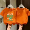 Camiseta de Manga Curta para Meninos de Verão, Algodão Puro, Macia e Confortável, Top com Estampa e Gola Redonda, Camisa de Manga Curta Estilosa e Versátil para Crianças Mais Velhas