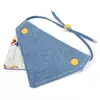 Bandana triangular de algodón puro para mascotas, babero bordado de doble cara con bloques de color para bricolaje, lindo accesorio de babero de perro de dibujos animados