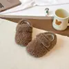 Zapatos Peludos de Color Sólido para Niñas 2025 Invierno Nuevo Estilo Zapatos Cálidos de Algodón Forrados de Polar para Niñas Zapatos de Exterior con Suela Suave para Niños Gorro-Zapatos