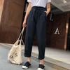 Pantalones casuales para niños y estudiantes Pantalones Hallen de nuevo estilo coreano con cordones Sueltos estilo Bf Casual Cintura alta Pantalones de pierna ancha Pantalones hasta el tobillo