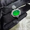 Pendente Luminoso Folha de Calcedônia Verde Incrustada Banhado a Prata Atacado Estilo Luxo Colar de Jade Wushi Pai Cabacinho de Ágata Rosa