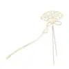 Exquisita Horquilla para el Cabello con Borla en Forma de Abanico de Flores para Mujer, Antigüedad, Caminar, Sentido de Alta Gama, Horquilla para el Cabello, Disco para la Parte Posterior de la Cabeza, Accesorios para el Cabello