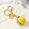 Chaveiro de Carro Limão com Strass Pingente de Fruta Simulação Criativa Charme para Bolsa Feminina Acessório Pequeno Exquisito Presente
