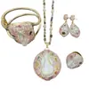 Novo Conjunto de Pérolas Barrocas, Concha Personalizada com Incrustação Completa de Diamantes, Joias de Banquete de Luxo Europeias e Americanas, Conjunto de Quatro Peças