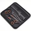 Tijeras de peluquería de tornillo de 6 pulgadas de alto, tijeras planas, tijeras de entresacar, alta calidad, negro, naranja, delgadas, herramientas de peluquería domésticas, corte de cabello