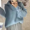 Nueva colección transfronteriza de otoño e invierno: suéter holgado y elegante para mujer con cremallera, perfecto como capa exterior o capa base, con un diseño único y moderno