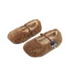 Zapatos Peludos para Niñas Zapatos de Princesa para Niños Zapatos de Frijol de Algodón para Bebé Forrados de Felpa de Invierno Zapatos de Algodón para Niña Pequeña Zapatos de Lana de Cordero de Invierno