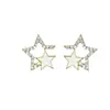 1 Par de Pendientes de Estrella de Cinco Puntas con Diamantes de Moda Estilo Coreano, Nicho, Sencillos, Exquisitos, Versátiles, con un Toque de Lujo Ligero y de Alta Gama