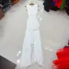 Nanyou Europea, Americana y Australiana de Nicho Malla Transparente Borla Falda Larga Vestido Casual Vestido Estilo Occidental