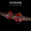 Juego de Joyería de Flores de Esmalte Rojo de Angola Vintage Nicho Exquisito Venta Caliente Transfronteriza Collar Aretes Lote