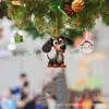 Amazon nova árvore de Natal cachorro fofo pingente decoração de Natal acrílico plano pingente decoração de casa