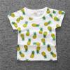 Camiseta de manga corta de verano para niños y niñas de Kids Tales, con estampado completo de piña y fruta.