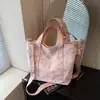 Bolsa de Playa de Gran Capacidad Bolso Tote de Moda 2025 Nuevo Bolso de Almacenamiento con Asa Bolso de Hombro Bolso Cruzado Informal de Lona