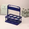 Cesta de Armazenamento Portátil Dobrável de Plástico para 6 Garrafas de Cerveja ou Bebidas para Acampamento ao Ar Livre e Piquenique