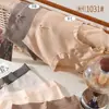 100-140 jin Talla Mediana-Grande Ropa Interior Térmica para Mujer de Felpa Cepillada Generadora de Calor Tonos Marrones Moda para Mujer 1031 Nan