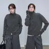 Suéter de Punto Gris Café Retro de Lujo de Nicho Estilo Francés para Mujer, Nuevo Otoño Holgado y Versátil Top Perezoso