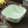 Cesta Drenante de Camada Dupla para Lavar Legumes, Utensílio de Cozinha Doméstico, Cesta Multifuncional para Lavar Vegetais, Bacia para Lavar Frutas e Legumes