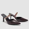 Zapatos de Tacón Alto Puntiagudos Estilo Europeo y Americano de Comercio Exterior Transfronterizo, Sandalias de Verano Elegantes y de Moda Versátiles de una Sola Correa Sexy de Tacón de Aguja con Punta Cerrada