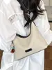 Bolsa de Axila Yuezi 2025 Estilo Verão Novo para Mulheres, Cor Sólida, Estilosa, Bolsa Tote de Grande Capacidade, Bolsa de Mão Simples para o Dia a Dia