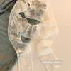 Cortina de Renda Empilhada Estilo Coreano para Fotos de Primavera e Verão 2025 Sensação de Atmosfera Alça Faixa de Cabeça de Alta Qualidade Selo de Cintura de Renda Decorativo