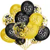 Set de Globos con Confeti Negro Dorado para 16 18 30 40 50 60 Años Combinación Decoración para Fiesta de Cumpleaños de Adultos