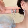 Aretes Largos de Borla de Mariposa de Zirconia Cristal para Mujer Aretes Únicos de Alta Gama Aretes Accesorios de Joyería Transfronterizos