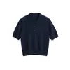 Camisa Polo de Moda Intelectual Miu Camiseta de Manga Corta Fresca de Algodón Top de Verano para Mujer