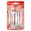 Juego de 10 Piezas de Llave de Doble Propósito Abierta Mini Completamente Pulida Métrico e Imperial Llave de Doble Propósito Abierta Torx Herramienta 4-11mm