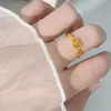 Nuevo Anillo Abierto Ajustable de Latón Chapado en Oro Vietnamita con Diseño de Corazón - Anillo Abierto Apilado Corazón con Corazón