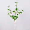 Reloj de pared de simulación estilo europeo con tacto de mano, accesorios de fotografía para sala de estar japonesa, hojas de plantas verdes, decoración de boda, reloj de pared colgante de simulación, hojas