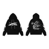 Conjunto de Sudadera con Capucha y Pantalones de Marca de Tendencia Hellstar Europeo y Americano Transfronterizo Estampado de Letras Holgado de Tendencia