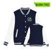 Chaqueta de estudiante de manga larga de moda americana para primavera y otoño con uniforme de béisbol periférico de amigos del arcoíris en 2D para hombres y mujeres