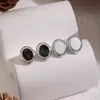 Pendientes Ovalados Geométricos de Combinación de Colores Clásicos Europeos y Americanos Pendientes Básicos Versátiles de Acero Inoxidable Joyería para Niñas Venta Directa de Fábrica