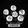 Acessórios de Joia Coelho Gordinho de Cristal Branco Natural Acessórios para Pulseira DIY Feitos à Mão com Furo Acessórios de Cristal Semi-Acabados