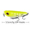 Cebo flotante de agua Luya Bait Son Dog de 55 mm y 5 g, cebo blanco Raffe para pesca de trucha con boca de caballo