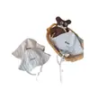 Chapéu de Pescador Listrado Infantil Estilo Coreano para Primavera e Verão, Chapéu Fino Estiloso e Versátil com Tiras para Crianças na Moda