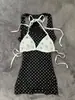 Verano Nuevo Europeo y Americano Transfronterizo Sexy Moda Rayas Estampado Leopardo Cuello Halter Dos Piezas Bikini Venta al por Mayor