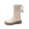 Botas de Princesa de Moda Versátiles 2026 Otoño/Invierno Nuevas Botas de Media Caña para Niños Botas Largas Botas Martin con Lazo