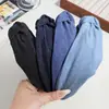 Diadema de Mezclilla Ancha con Nudo de Venta Caliente Transfronteriza, Diadema Retro Simple de Punta Alta para Salir, Venta al por Mayor de Accesorios para el Cabello