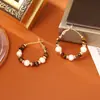 Pendientes Populares de Perlas de Agua Dulce Naturales y Ojo de Tigre Estilo Retro Maillard Pendientes de Moda de Gama Alta Pendientes de Estilo Fresco