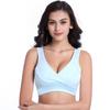 Roupa interior feminina grávida tipo colete sem anel de aço sutiã de alimentação cruzada confortável maternidade sono ioga sutiã sem almofada de mama