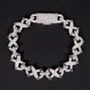 Pulsera de Figura de Ocho de Moda Hip-Hop Europea y Americana Nueva Transfronteriza de Plata S925 Totalmente Incrustada con Moissanita Joyería de Moda Hiphop