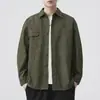Camisa de trabalho casual de alta qualidade estilo americano, manga longa, 100% algodão, para homens, nova coleção outono 2026, corte solto, estilosa, vintage