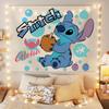 Fundo de Pano Pendurado com Tema de Cura do Stitch Desenho Animado de Verão Decoração de Cabeceira de Quarto Pano Pendurado de Cobertura de Transformação Tapeçaria