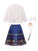 Traje de Actuación para Coro Infantil Hanfu Estilo Chino para Niños Falda Cara de Caballo para Niñas Traje de Actuación de Animación para Estudiantes de Primaria