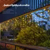 Luces de Barra de Hielo con Atmósfera Exterior, Cadena de Luces de Atmósfera de Cascada de Barra de Hielo Cielo Estrellado, Iluminación de Barra de Hielo para Decoración de Patio al Aire Libre