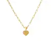Moderna Cadena de Clavícula para Mujer con Colgante de Corazón de Acero Inoxidable, Set de Pendientes, Decoración al por Mayor