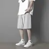 Shorts Esportivos de Basquete de Cor Sólida para Homens, Verão, Corte Solto, Versátil, Finos, Secagem Rápida, Calças de Seda Gelada, Shorts de Cinco Pontos Ultrafinos