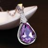 Collar de Moda para Mujer Estilo Coreano Amatista Zircón Colgante de Piedra de los Deseos Joyería al por Mayor